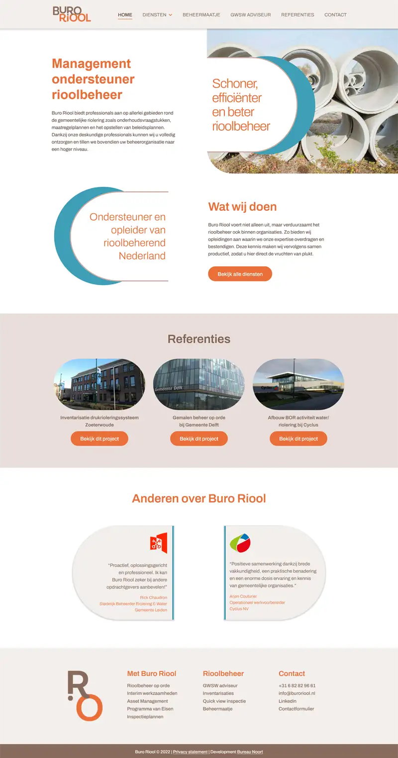 Portfolio Buro Riool Homepage