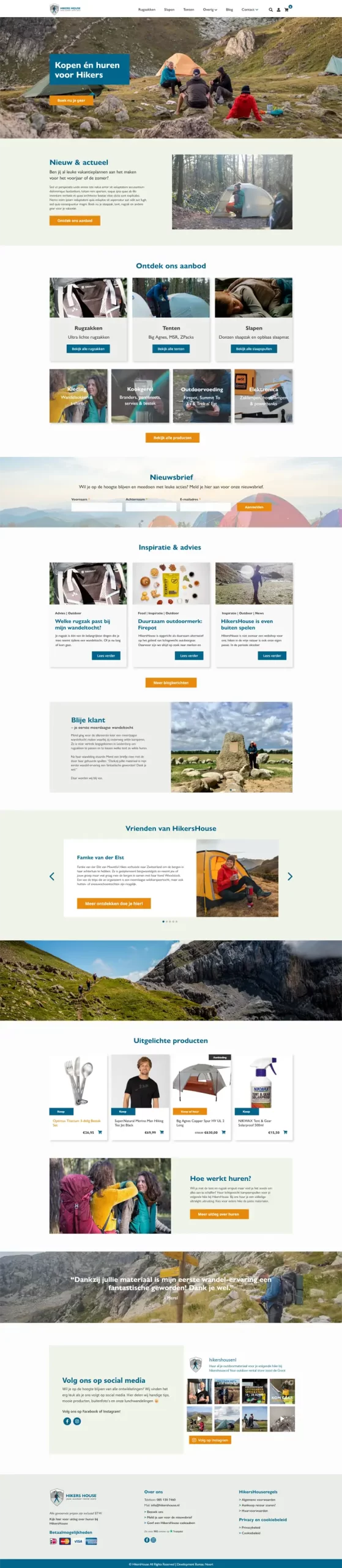Portfolio HikersHouse homepage