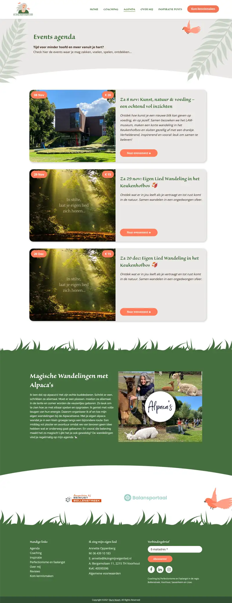 Portfolio Ik zing mijn eigen lied agenda