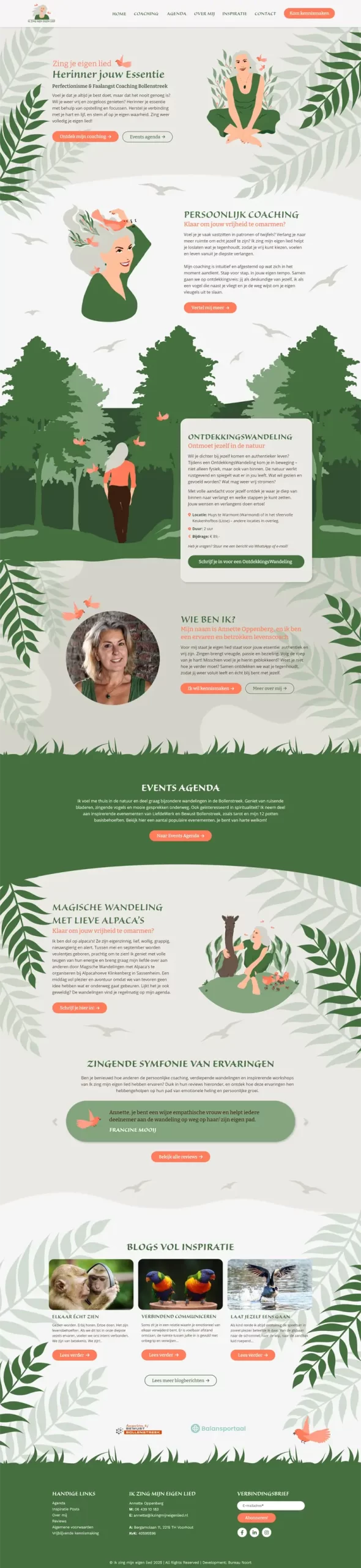 Portfolio website Ik zing mijn eigen lied